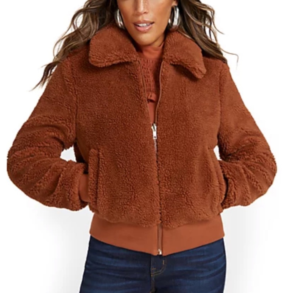 Reversible Brown Teddy Bomber Jacket